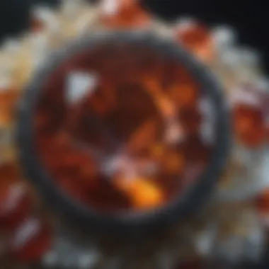 Intricate Gemstone Detail Close-up of a particular gemstone with intricate details and facets