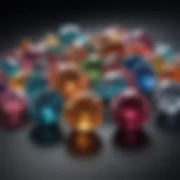 Vibrant collection of gemstones showcasing various colors and textures