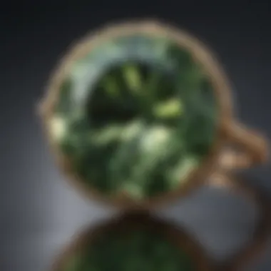 A close-up of a green sapphire showcasing its unique sparkle and clarity