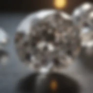 A close-up view of clarity grading on diamonds