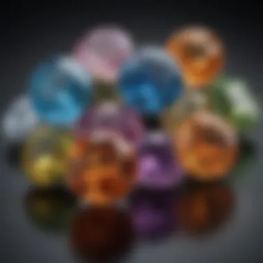 A collection of various IGL certified gemstones displayed elegantly