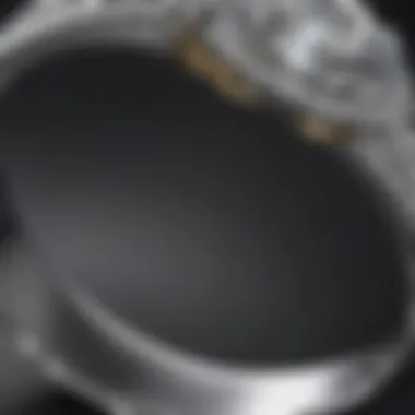 Close-up of the unique properties of platinum in a ring setting