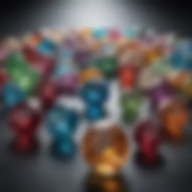 An assortment of lab-created birthstones displayed elegantly