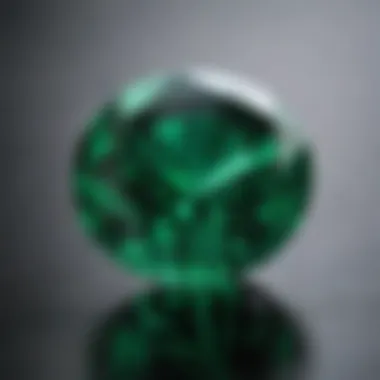 A close-up of a lab-created emerald highlighting its clarity and depth