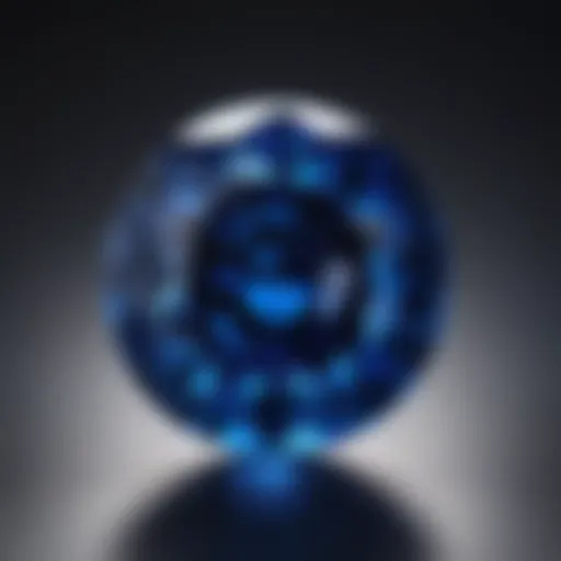 A vibrant lab-created sapphire showcasing its brilliant blue color