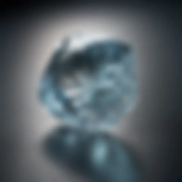 Close-up view of light aquamarine gemstone showcasing its delicate blue hue