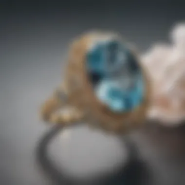 Light aquamarine jewelry displayed elegantly against a neutral background