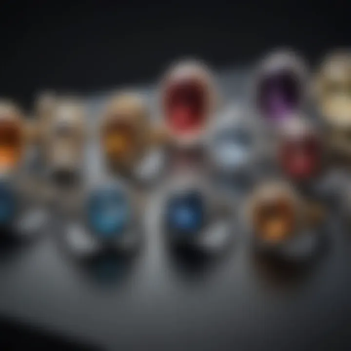 Stylish rings on display, highlighting selection diversity