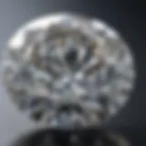 A close-up view showcasing the brilliance and clarity of a moissanite gemstone