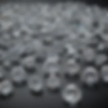 A visually appealing display of various moissanite cuts and shapes