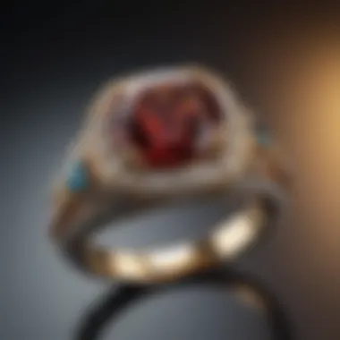 Luxurious engagement ring crafted with rare gemstones