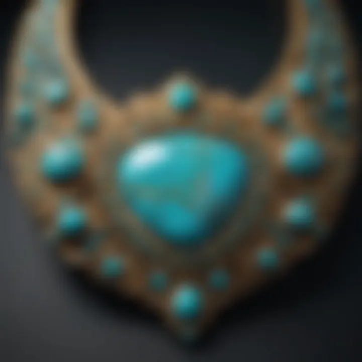 Close-up of natural turquoise jewelry showcasing craftsmanship