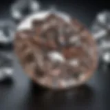 A close-up view of an old cut diamond showcasing its unique facets and brilliance