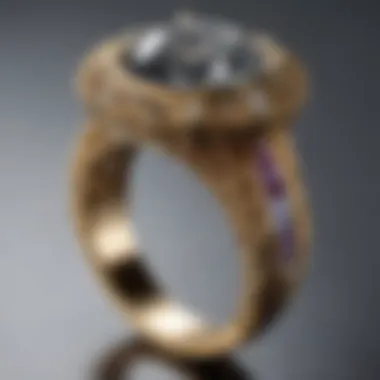 A close-up of a CAD model of a ring featuring unique design elements