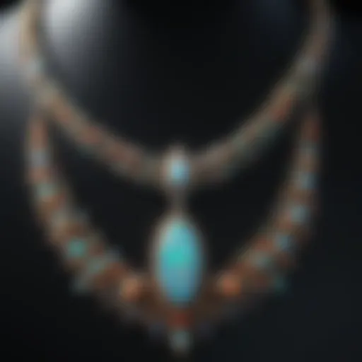 An exquisite opal necklace showcasing vibrant colors and detailed craftsmanship