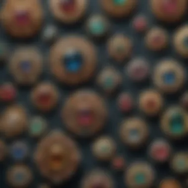 Collection of vintage brooches reflecting diverse styles from different eras