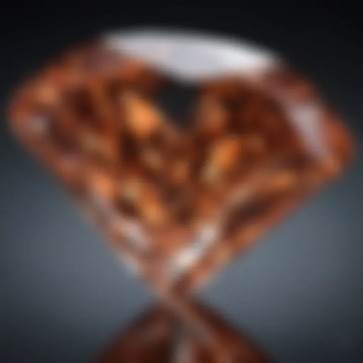 Close-up view highlighting the brilliance and facets of a ten carat diamond