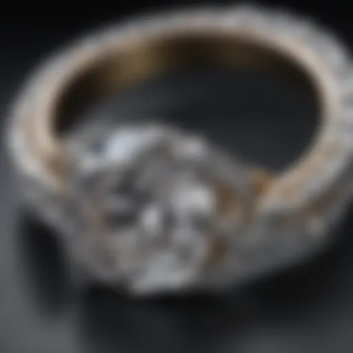 Stunning ten carat diamond ring displayed elegantly on a velvet surface