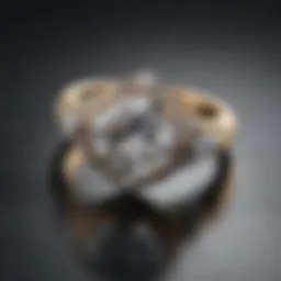 Elegant display of a cute simple diamond ring in soft lighting