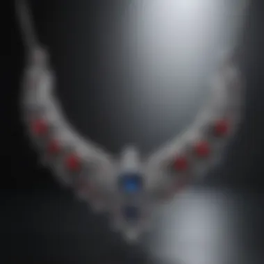 Artistic representation of various necklace styles featuring single diamonds