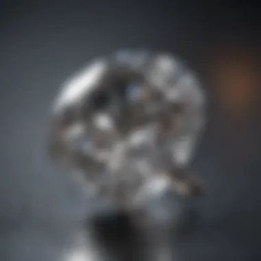 Close-up of a small single diamond showcasing its brilliance