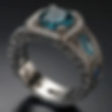 A close-up of an intricately set solitaire ring