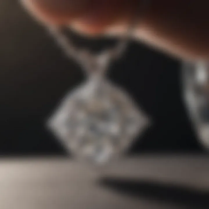 Artisan carefully crafting a three carat diamond solitaire necklace, highlighting fine craftsmanship