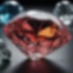 Display of various diamond colors in a spectrum