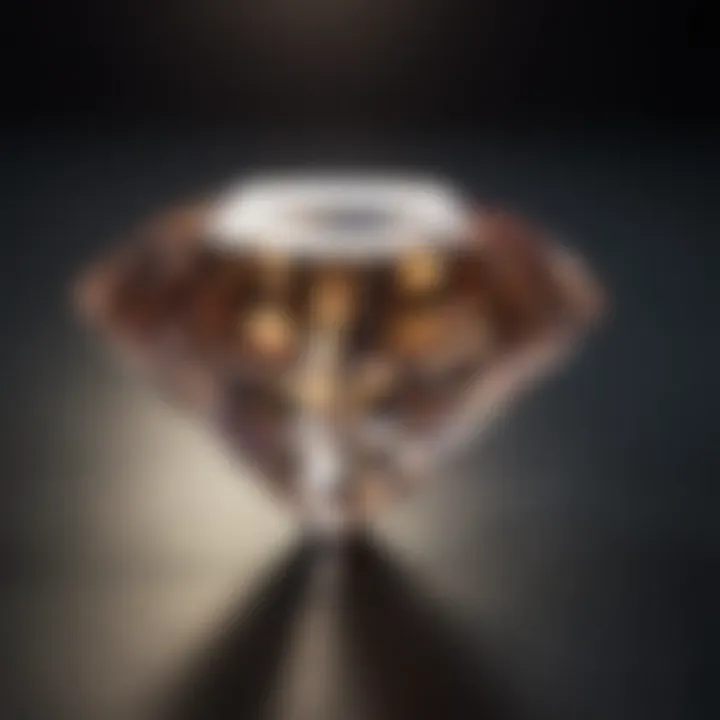 A close-up of a brilliant cut diamond reflecting light with precision