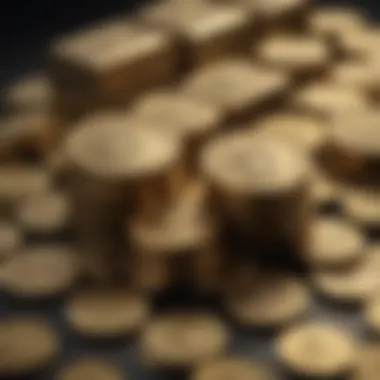 Investment strategies displayed with gold coins and bars