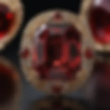 Lustrous garnet gemstone displaying rich red hues