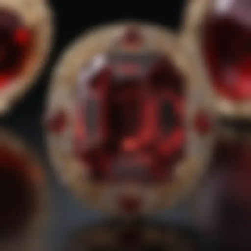 Lustrous garnet gemstone displaying rich red hues