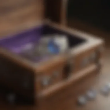 Showcasing Diamond Elegance An array of diamond jewelry displayed in an intricate wooden box.