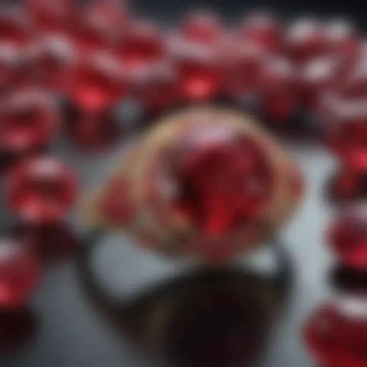 A stunning close-up of a ruby showcasing its vibrant red color and clarity