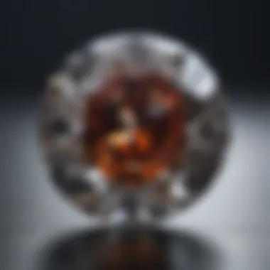 Close-up of a diamond highlighting its clarity