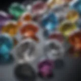 An array of diamonds showcasing different colors