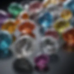 An array of diamonds showcasing different colors
