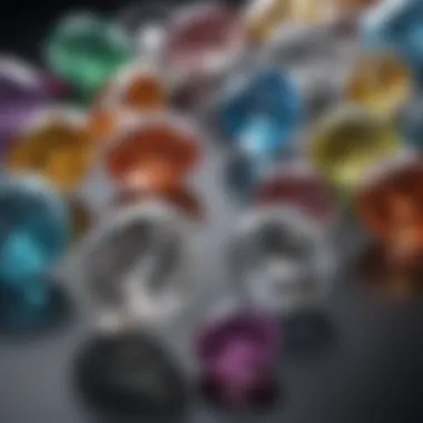 An array of diamonds showcasing different colors