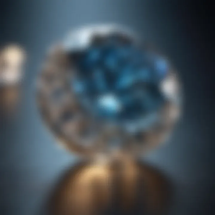 Close-up view of a high-quality diamond reflecting light