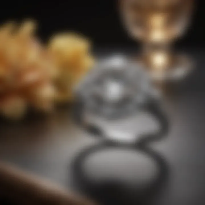 Elegant presentation of a diamond ring in a luxurious setting.