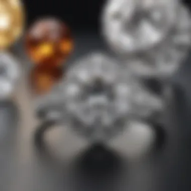 Aesthetic display of various diamond rings highlighting market trends.