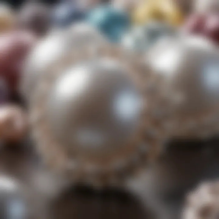 Close-up view of pearls highlighting their unique luster and shine.