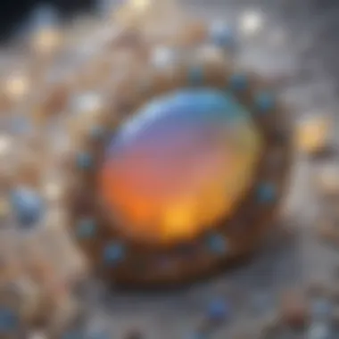 A close-up of opal displaying its mesmerizing play-of-color, a hallmark of Australian gemstones