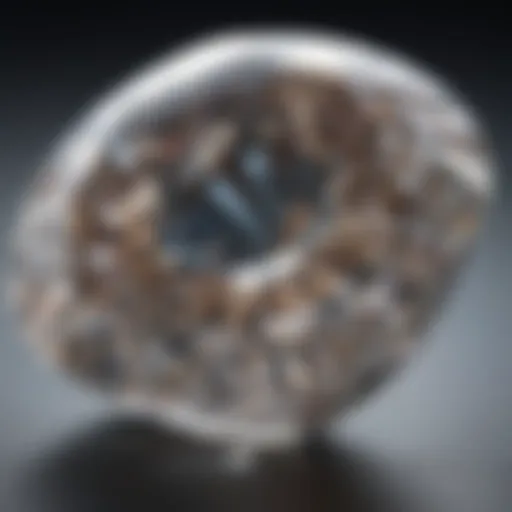 Close-up view of a long cushion diamond showcasing its brilliance and unique cut