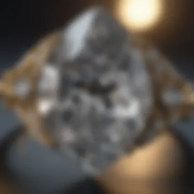 Close-up of marquise diamond detail emphasizing brilliance