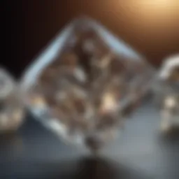 An intricate close-up of a raw synthetic diamond showcasing its crystalline structure