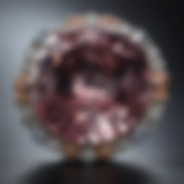 A close-up of a luxurious gemstone, highlighting the craftsmanship of Harry Winston Jewelers