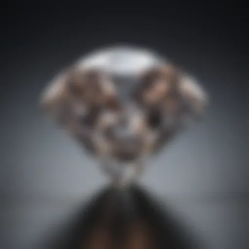 A close-up view of a loose cubic zirconia diamond showcasing its brilliance and clarity.