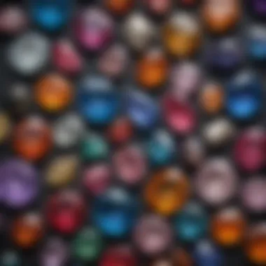 A close-up of various gemstones showcasing their colors and textures