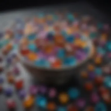 Gemstones in the Tumbling Process A variety of gemstones in a lapidary tumbler during the polishing phase